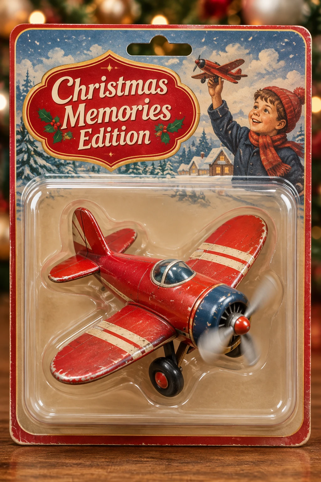 Vintage Toy Airplane Collectible in Blister Pack