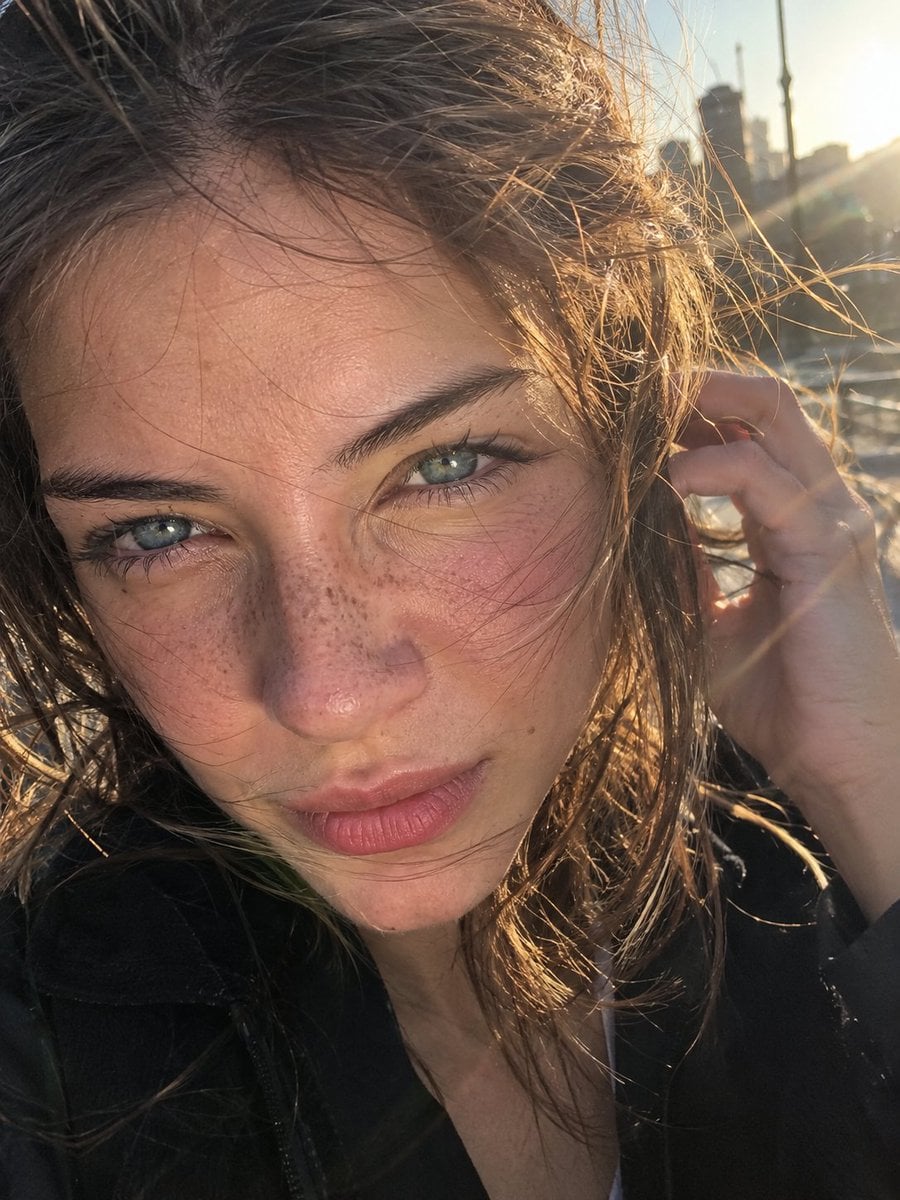 Close-Up Selfie of Young Woman