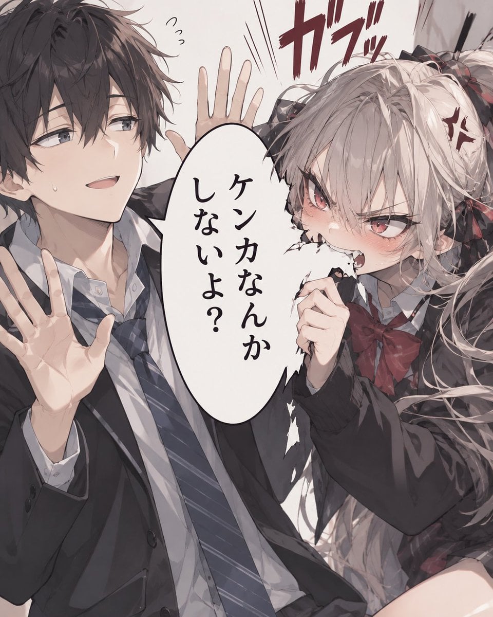 Manga Panel Girl Bites Speech Bubble