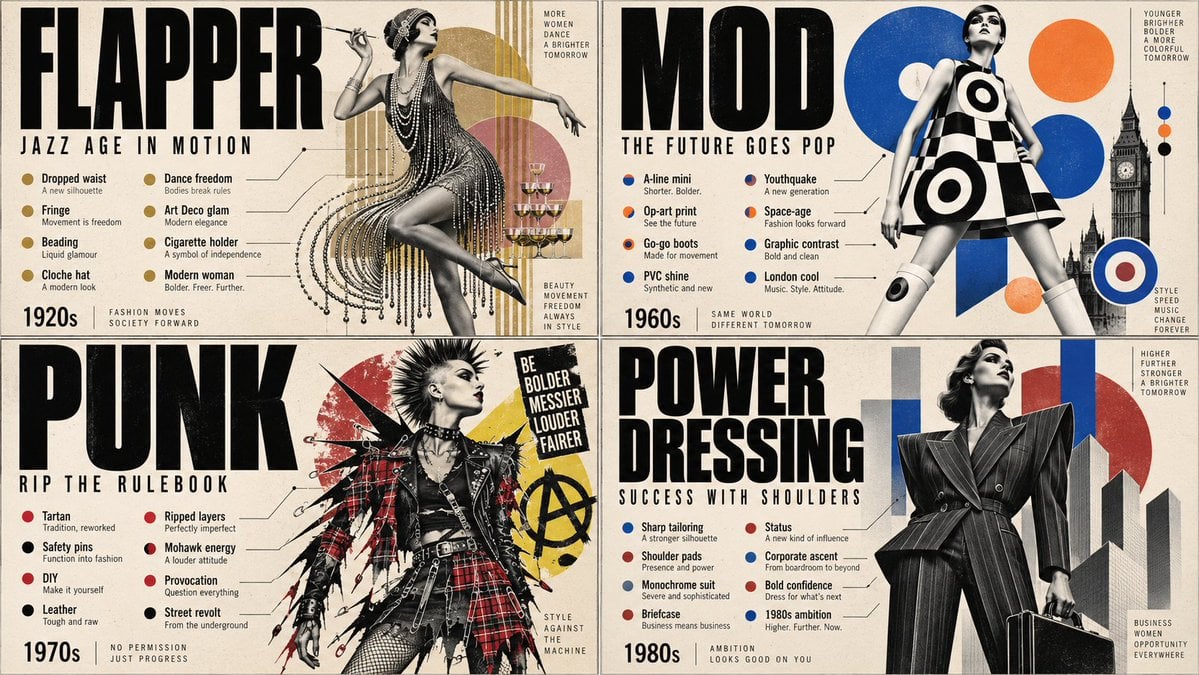 Fashion Decades Editorial Grid