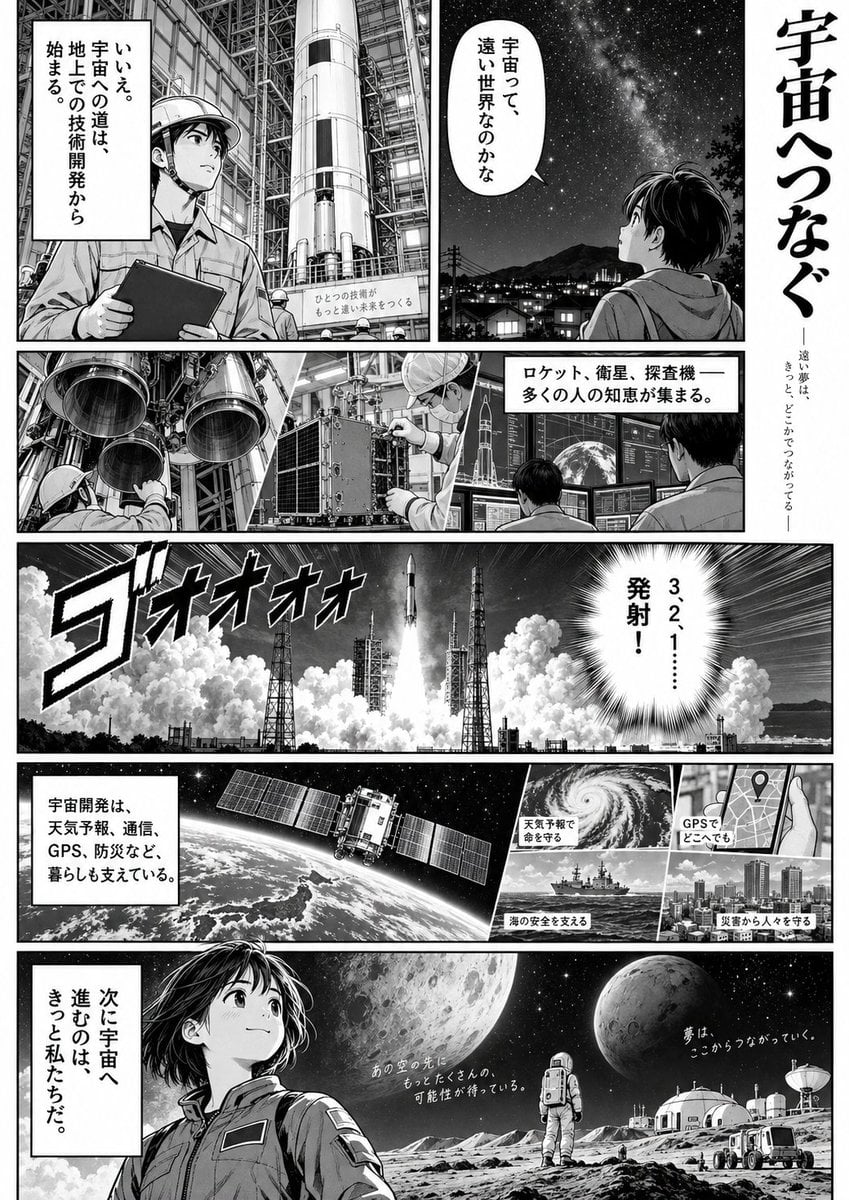 One-Page Manga on Space Development
