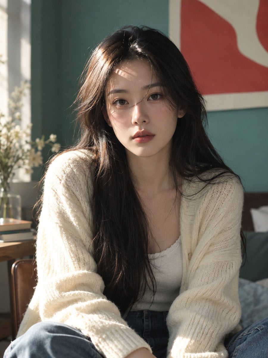 Realistic Fashion Photo of East Asian Woman