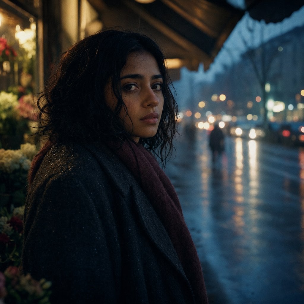 Rainy Street Scene After Closing