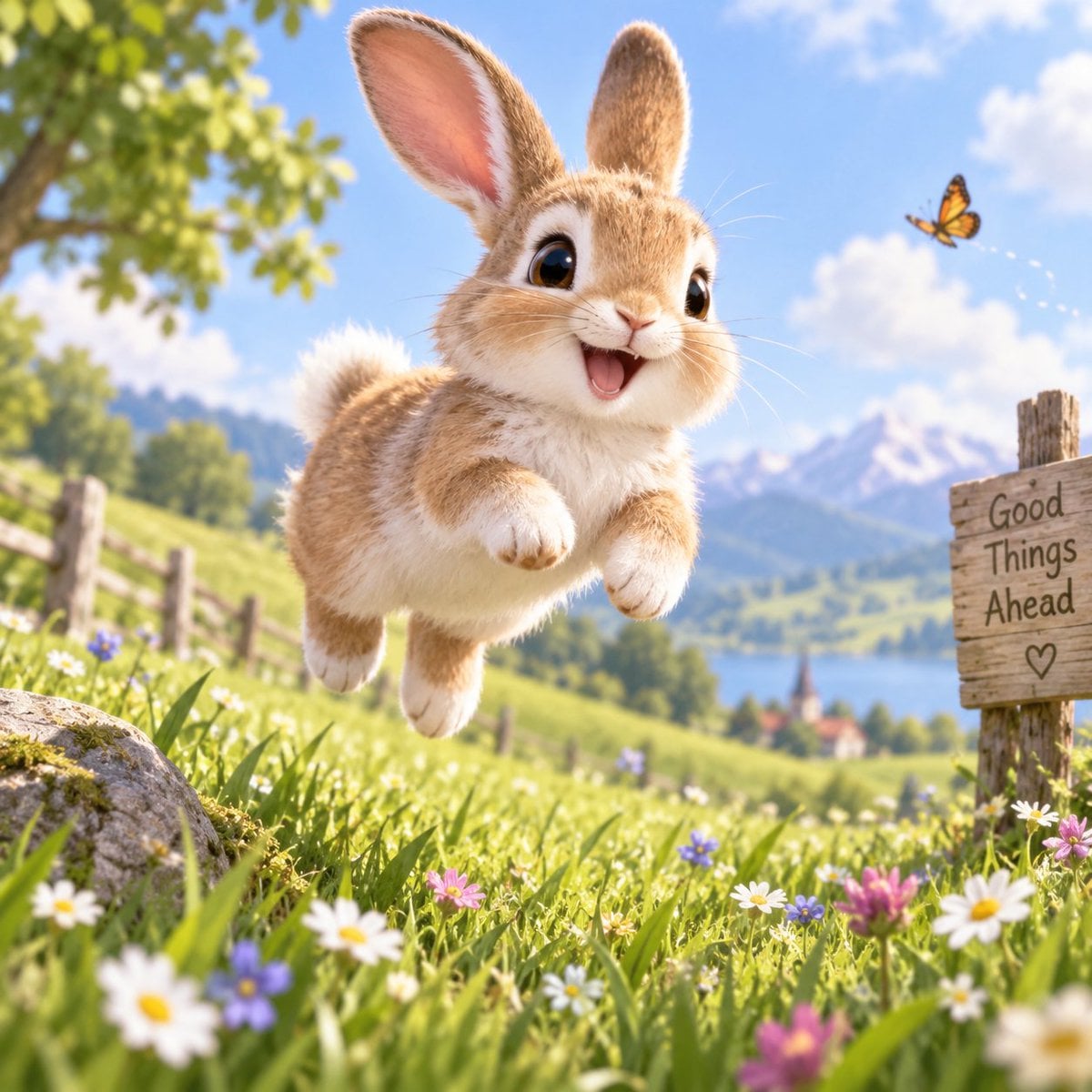 Gray Netherland Dwarf Rabbit Jumping