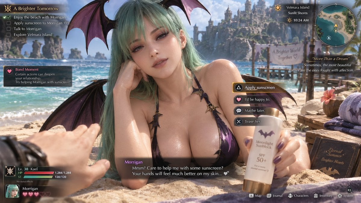 Realistic Screenshot of Next-Gen Romance RPG