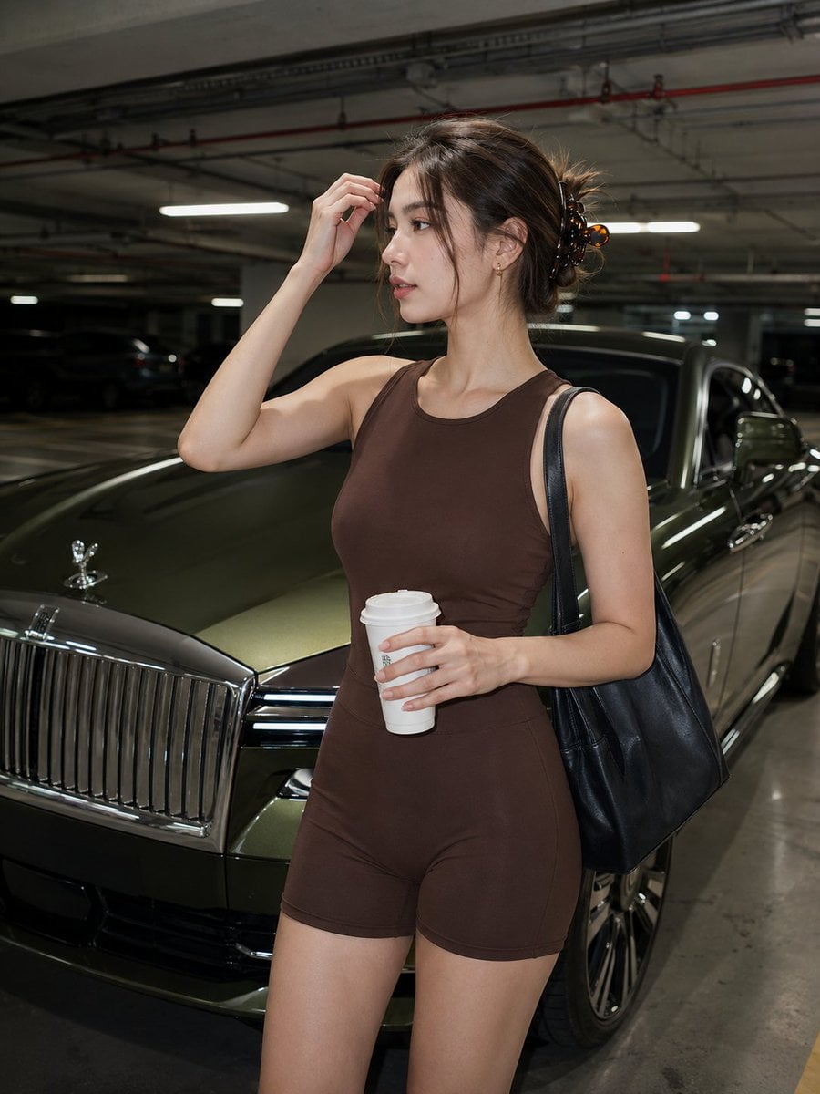 Candid Fashion Portrait in Parking Garage