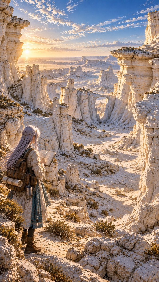 Wind-Carved White Maze Landscape