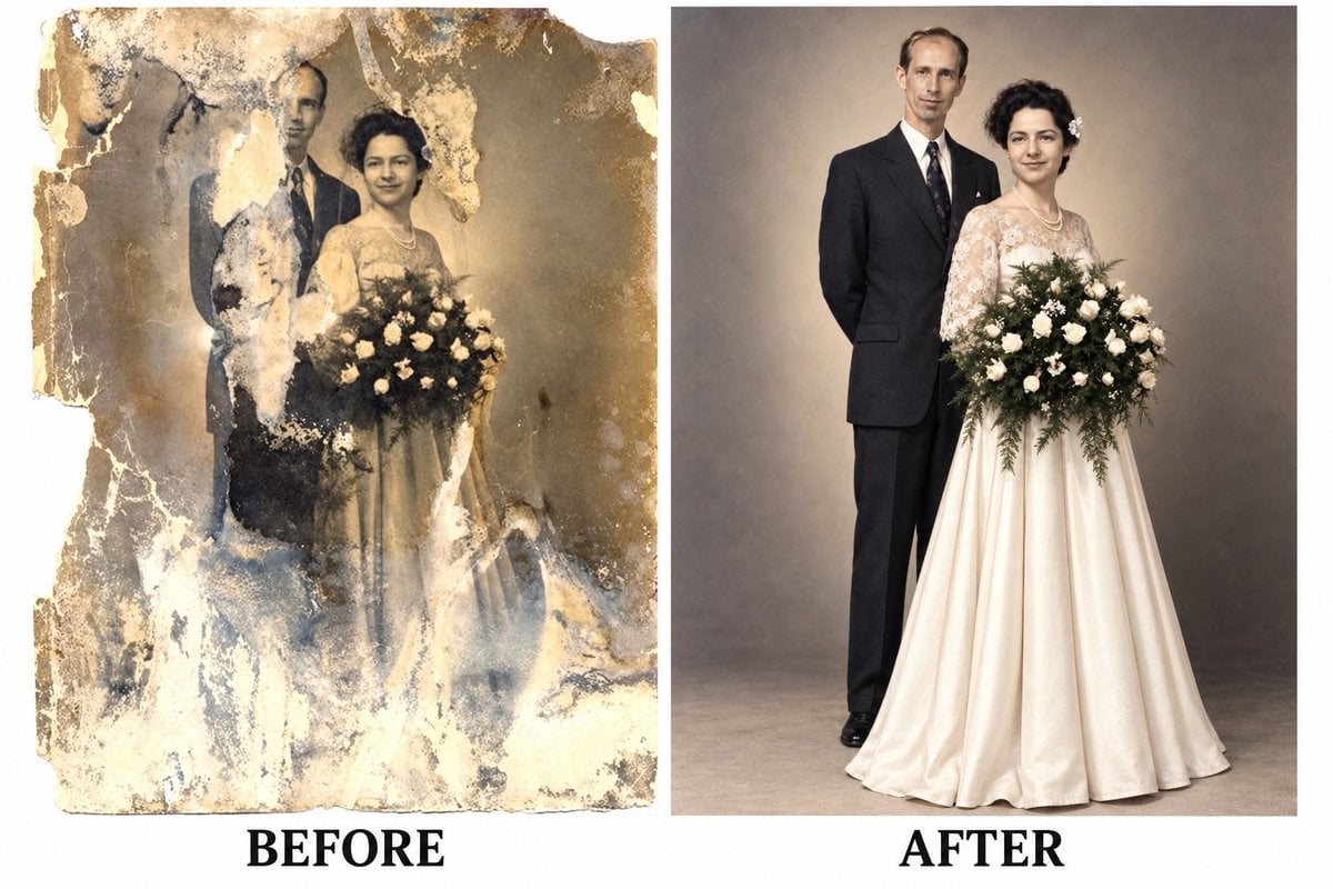 Restore Damaged Vintage Portrait