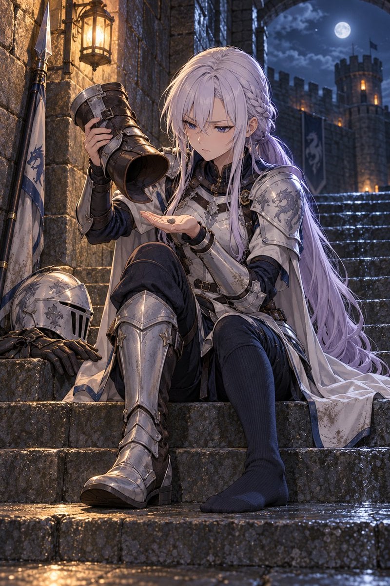 White Dragon Knight and Small Stone