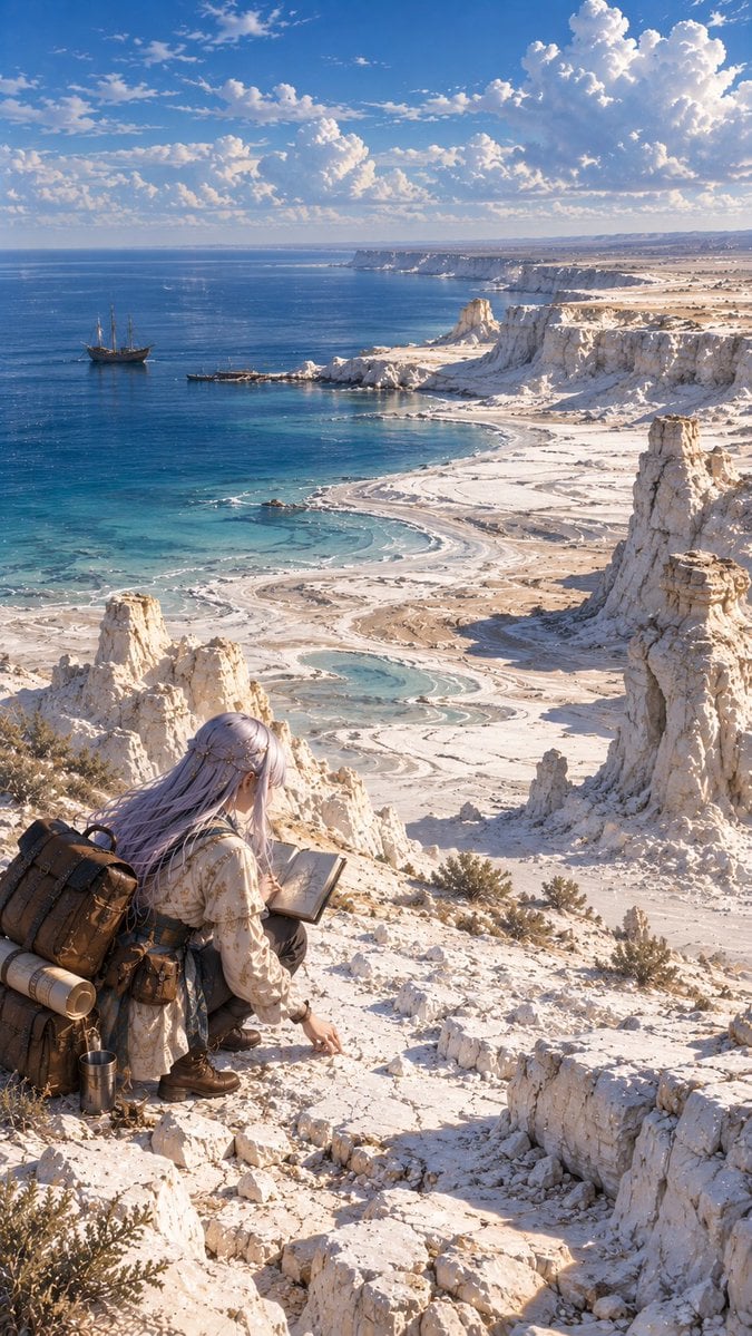 Ship Arriving at White Chalk Coast