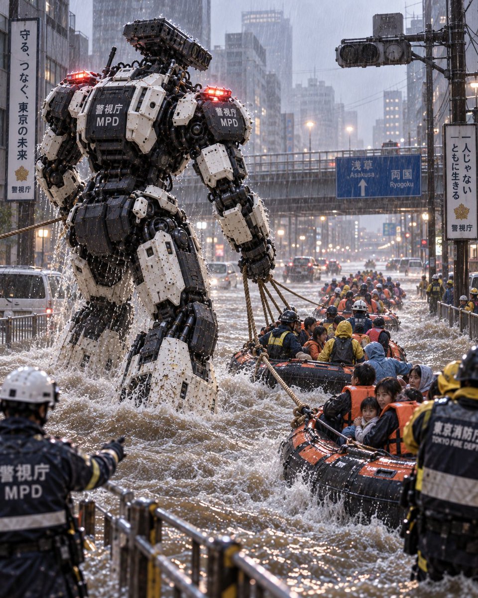 Police Rescue Robots Towing Lifeboat