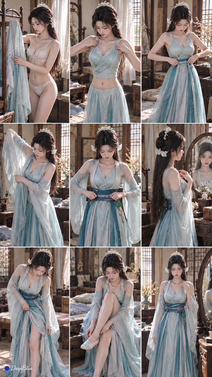 Ancient Chinese Fashion Photography Grid