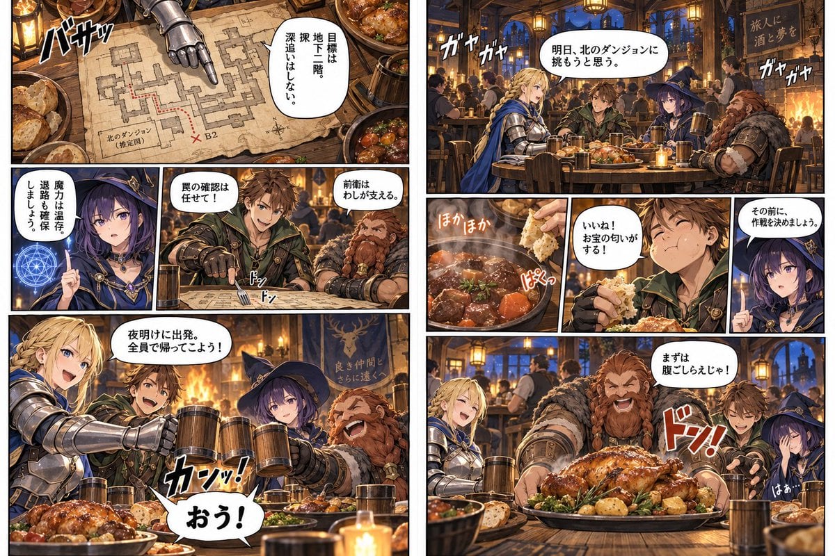Adventurers Planning in a Tavern Comic