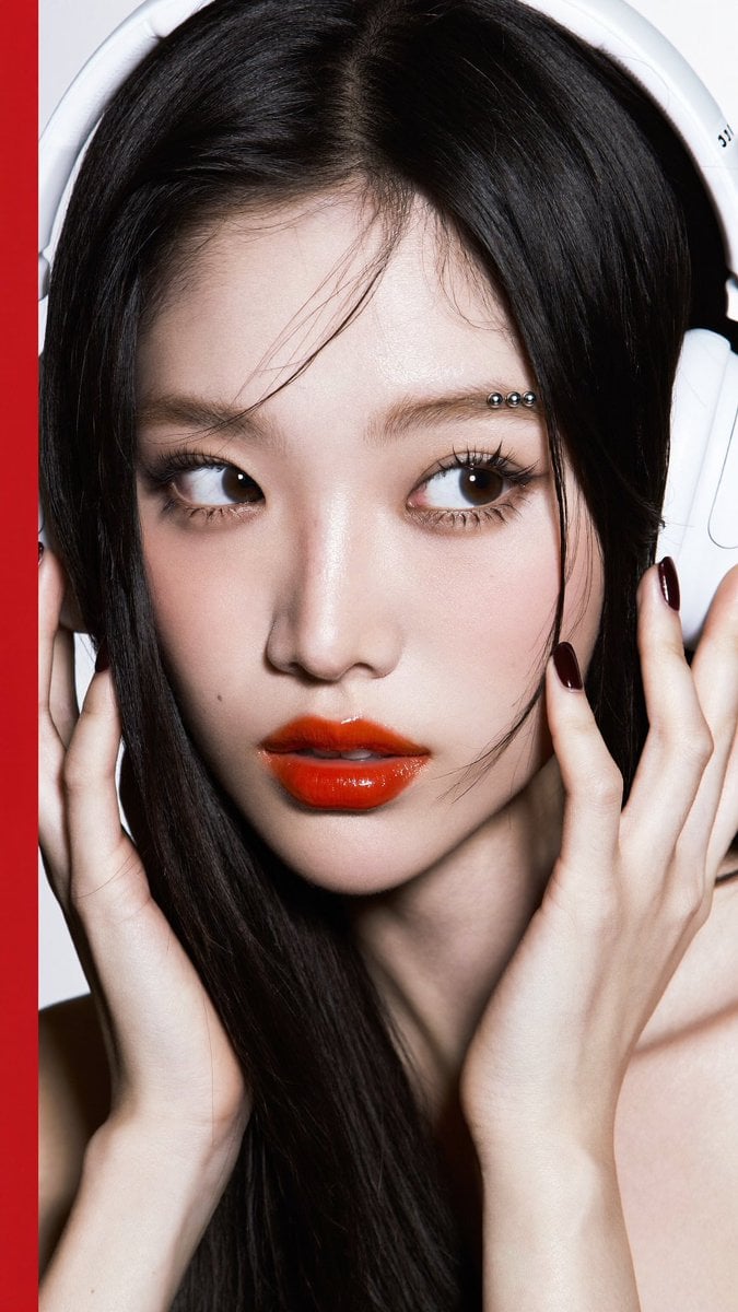 Close-Up Portrait with Vivid Lipstick