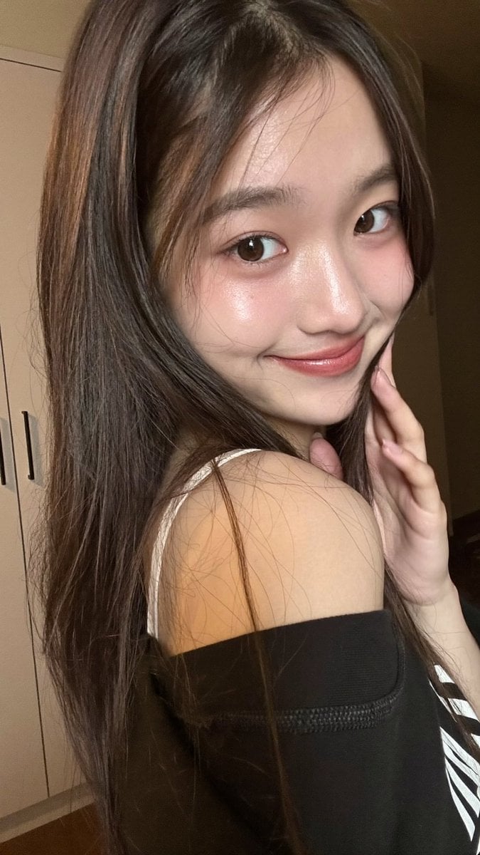 Close-Up Portrait with Glossy Dark Hair