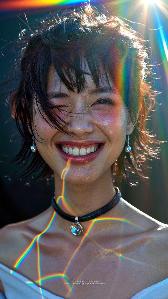 Smiling Sun-Kissed Portrait with Sweat Sheen