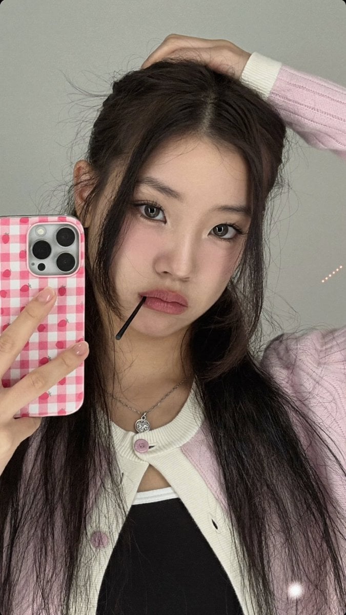 Selfie of Woman with Half-Up Hair