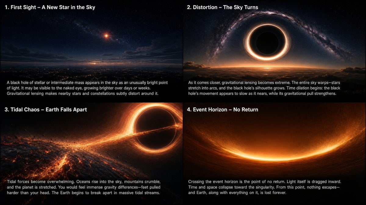 Earth Swallowed By Black Hole Phases