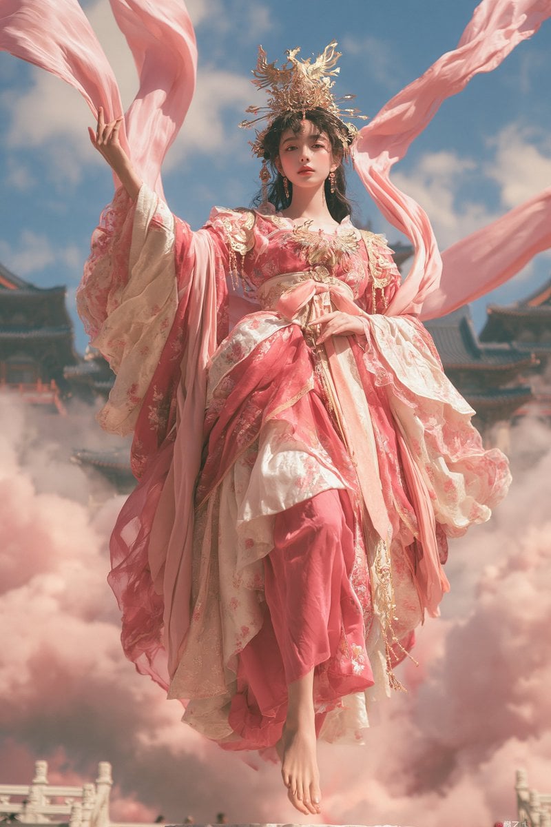 Celestial Goddess Descending Before Palace