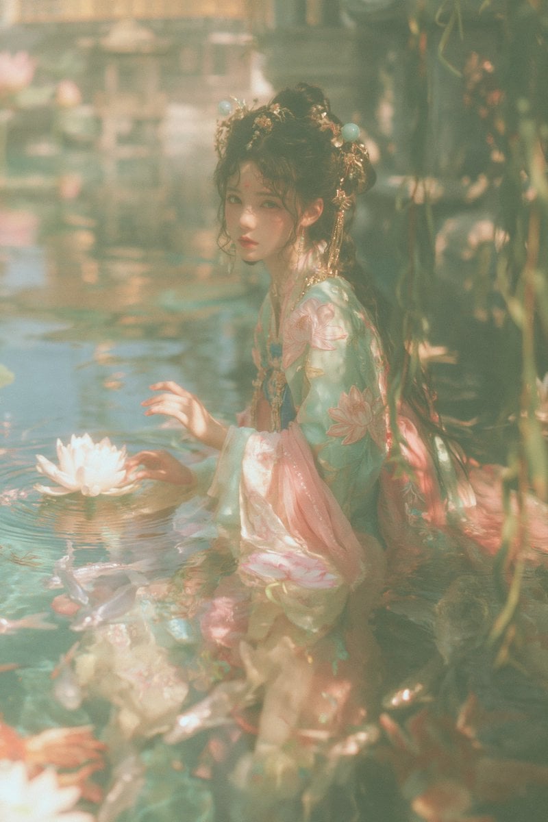 Celestial Maiden Seated by Jade Pool