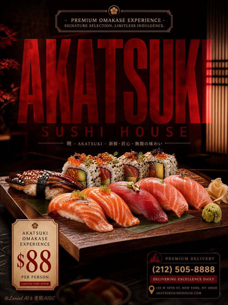 Sushi Poster with Recessed Wordmark