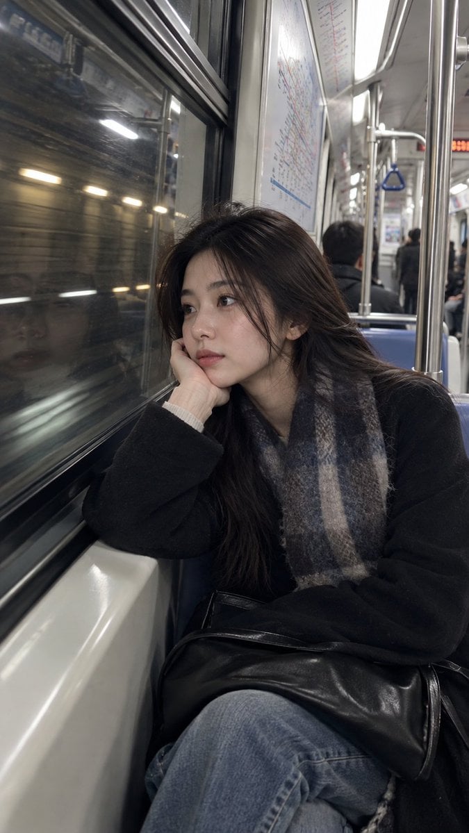 Candid Subway Portrait at Night