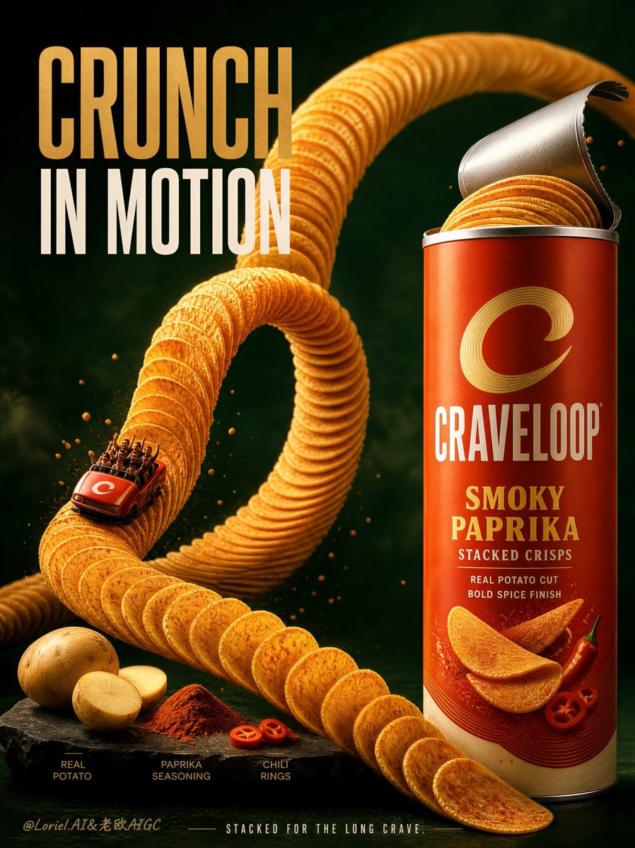 Roller Coaster Track Made of Stacked Crisps