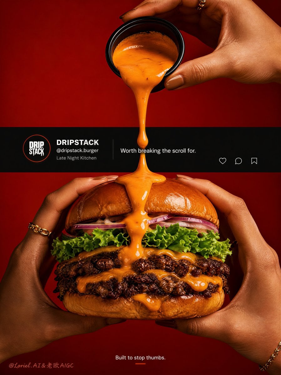 Social Post Interface Cutting Through Sauce