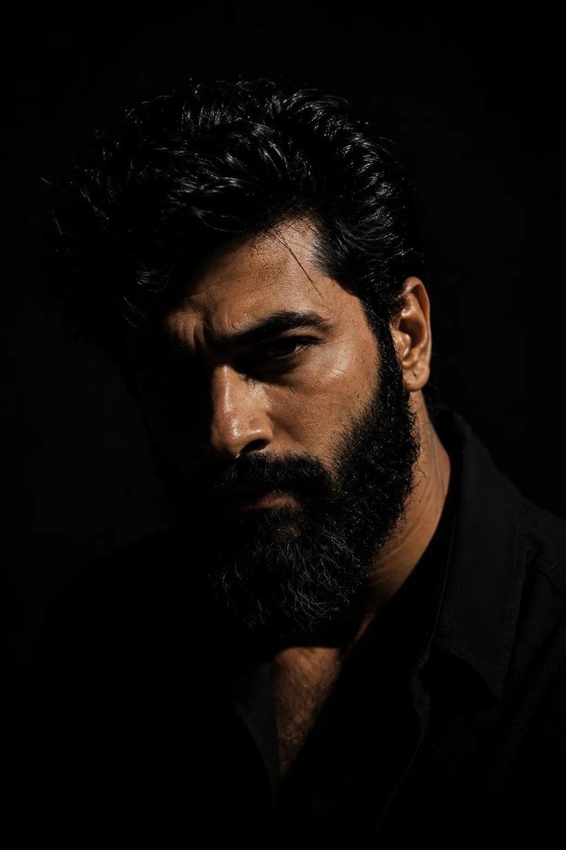 Moody Cinematic Portrait in Darkness
