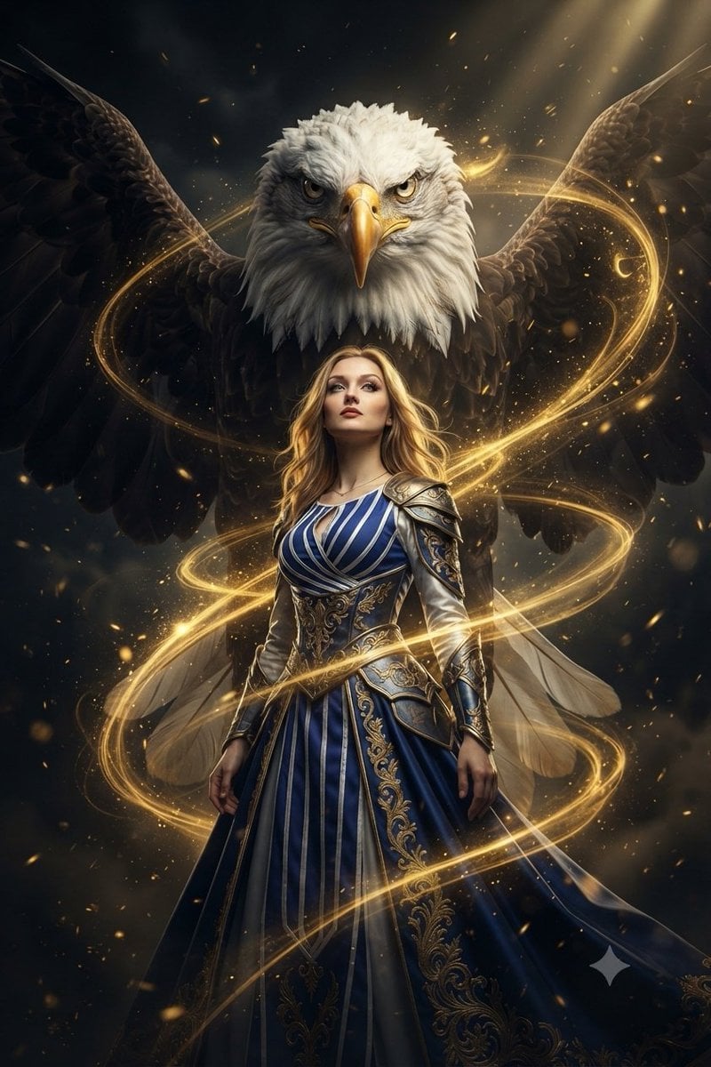 Fantasy Scene with Eagle and Reference