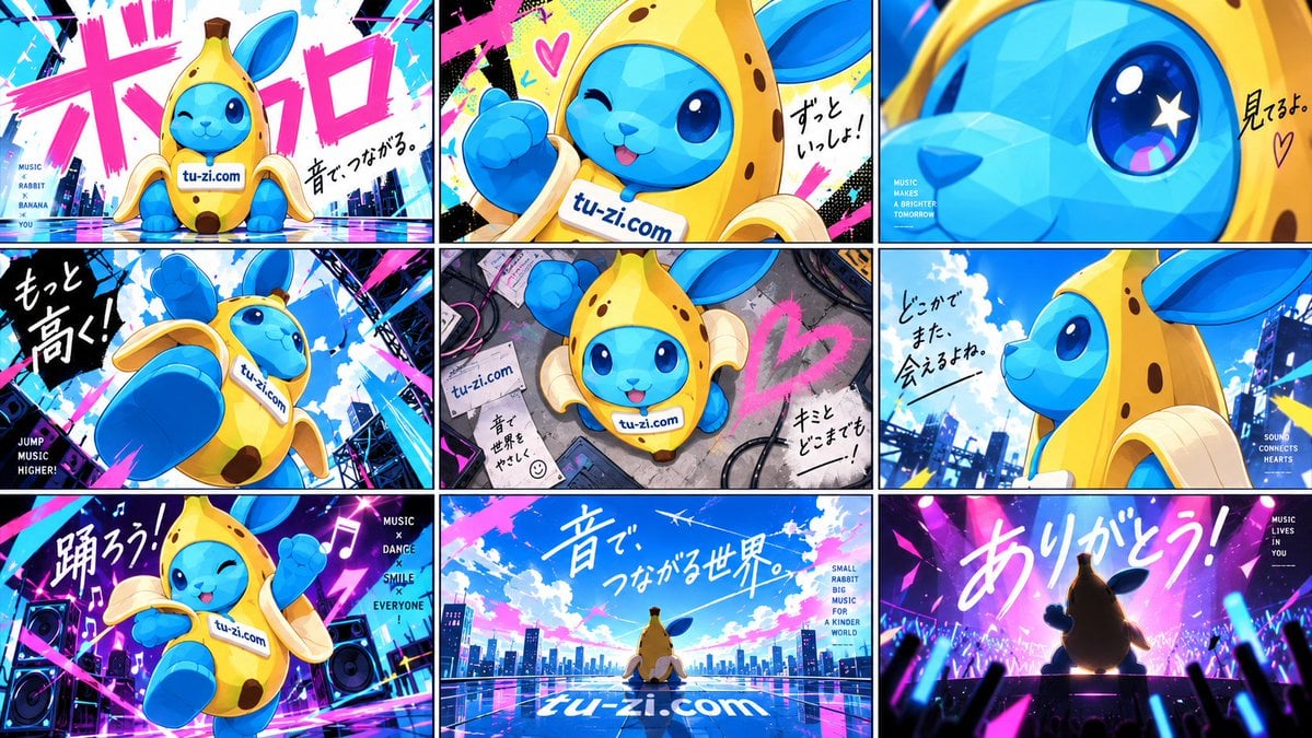 Vocaloid MV Style 3x3 Grid