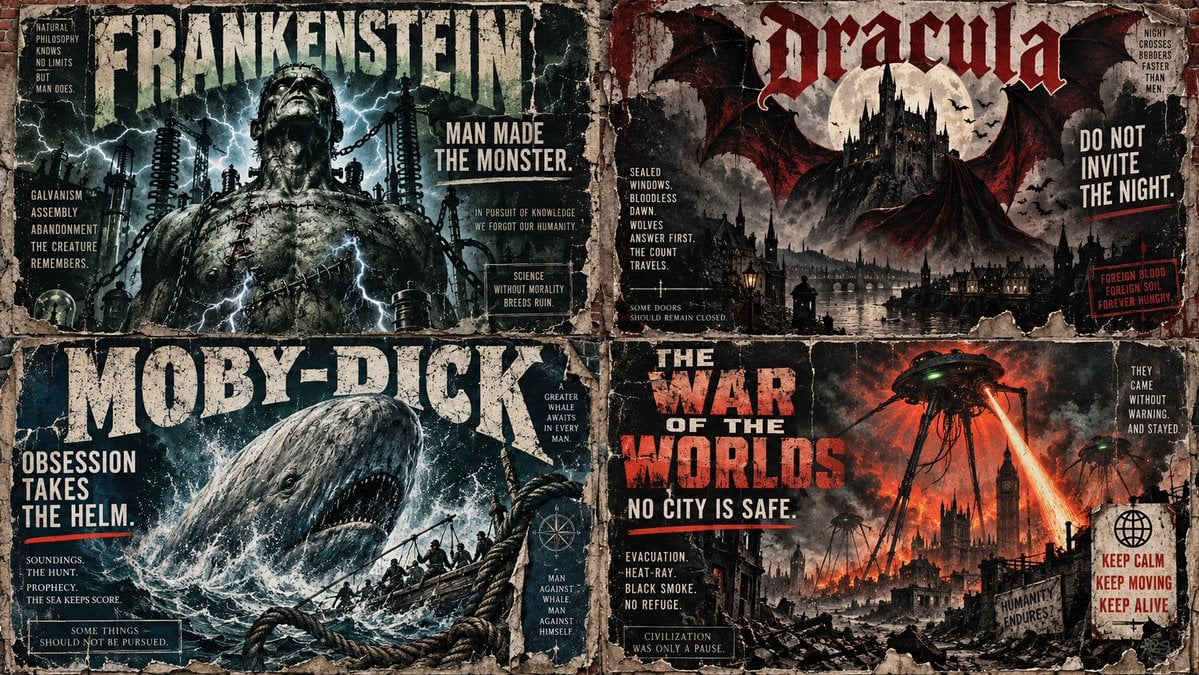 Dramatic Literary Propaganda Wall Covers