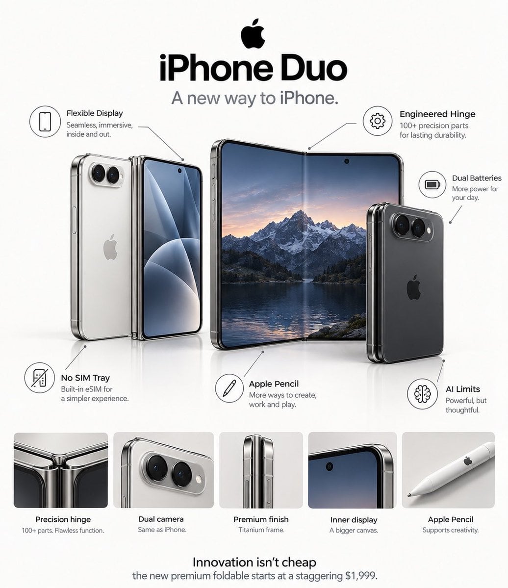 Apple Foldable Phone Concept Infographic