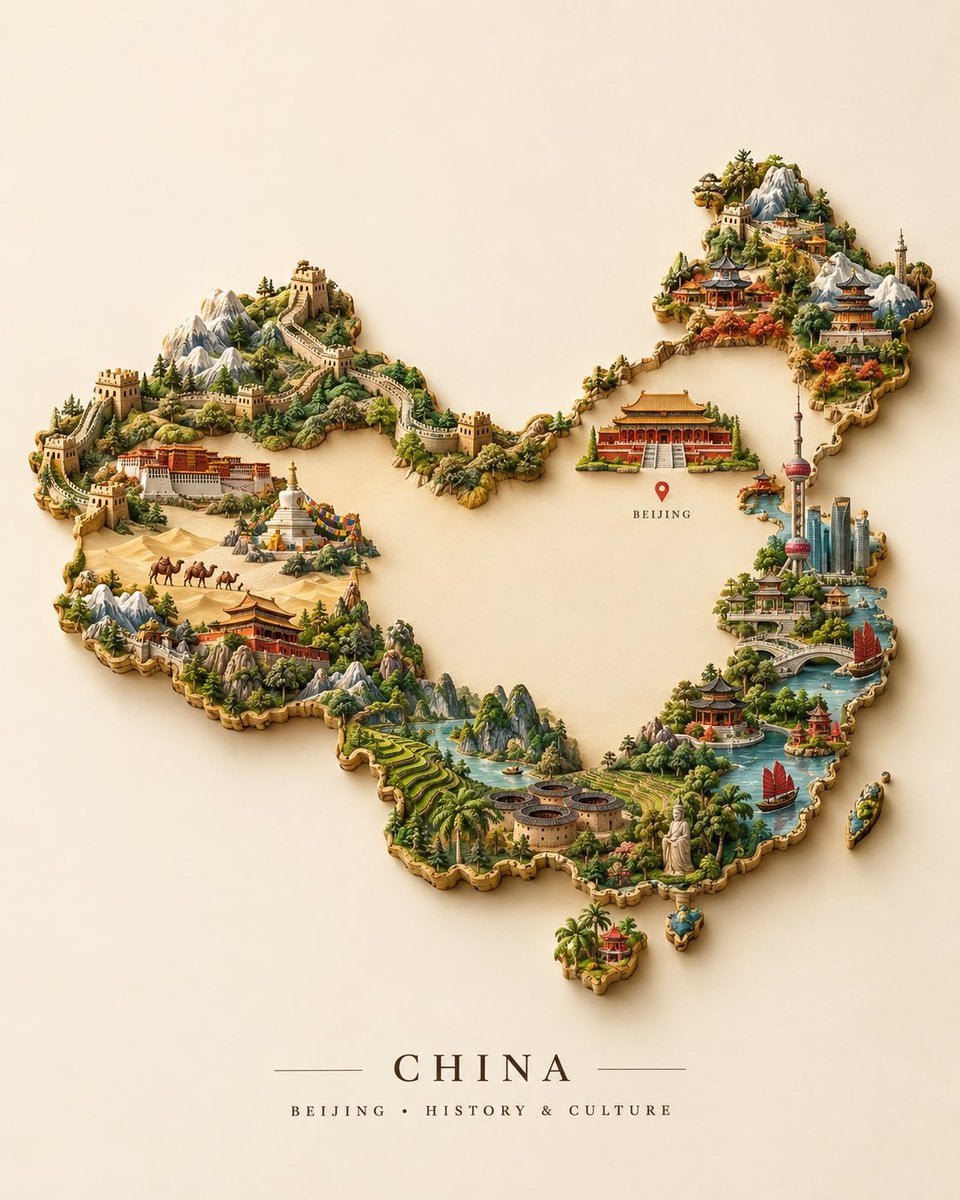 3D Miniature Country from Iconic Landmarks
