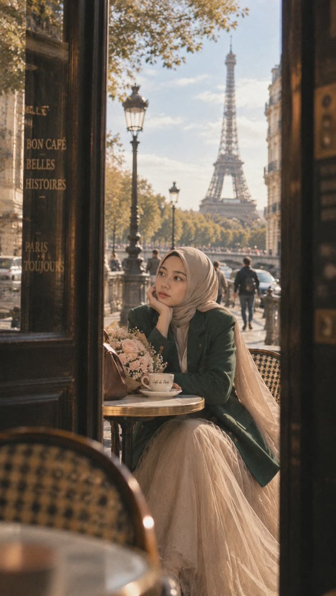 Cinematic Portrait of a Woman in Paris