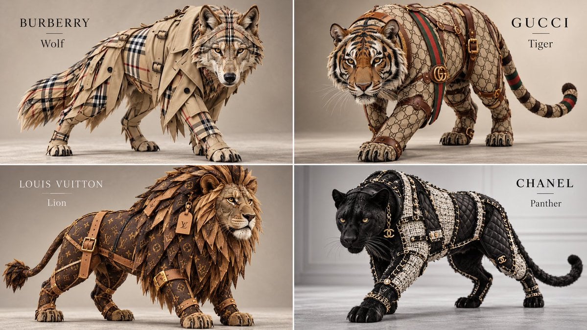 Animals Rebuilt with Luxury Fashion Fabrics