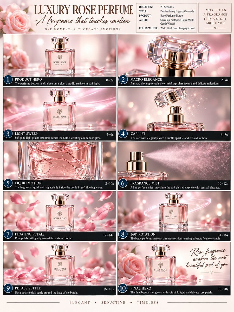 Luxury Perfume Commercial Storyboard