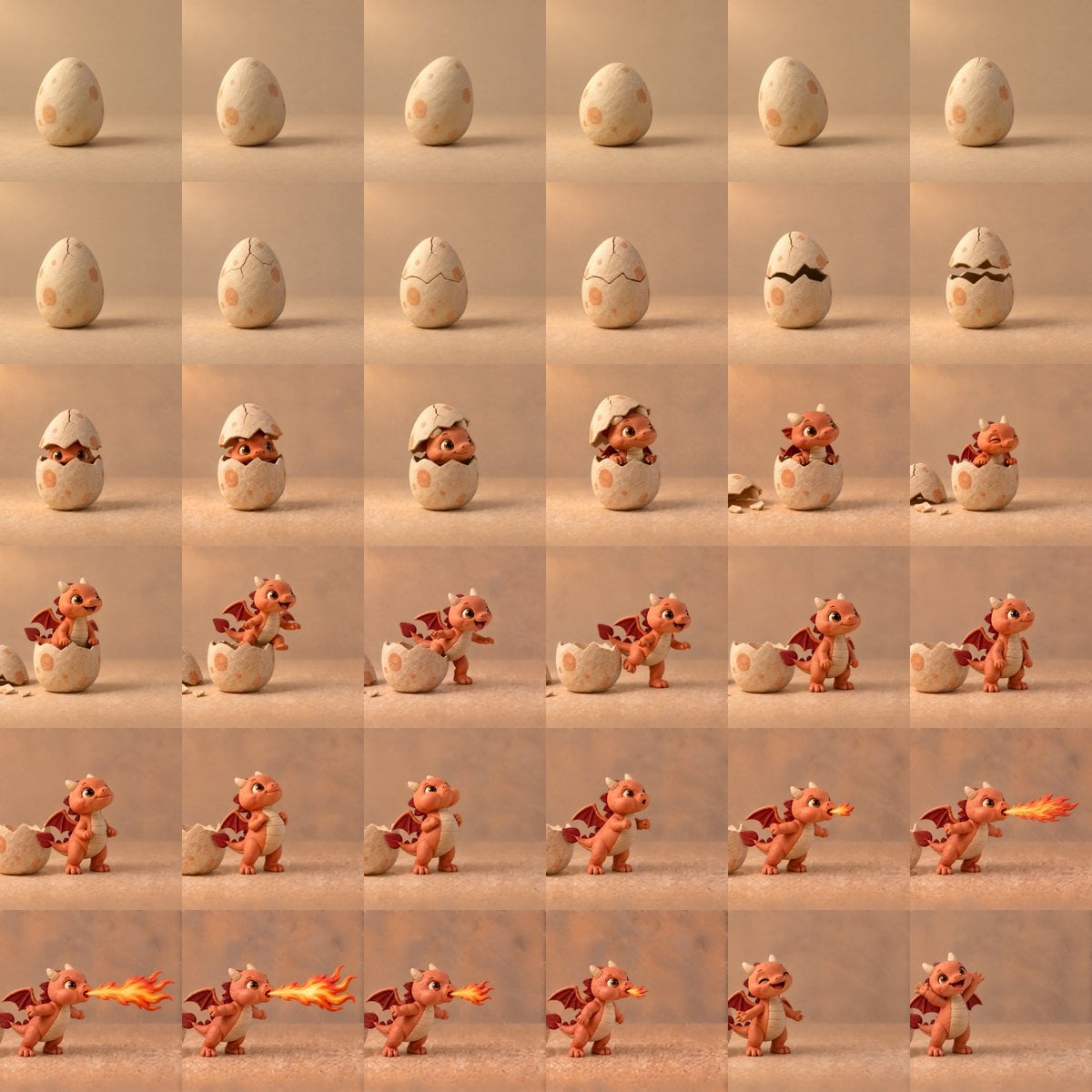 Stop Motion Claymation Charmander Hatching