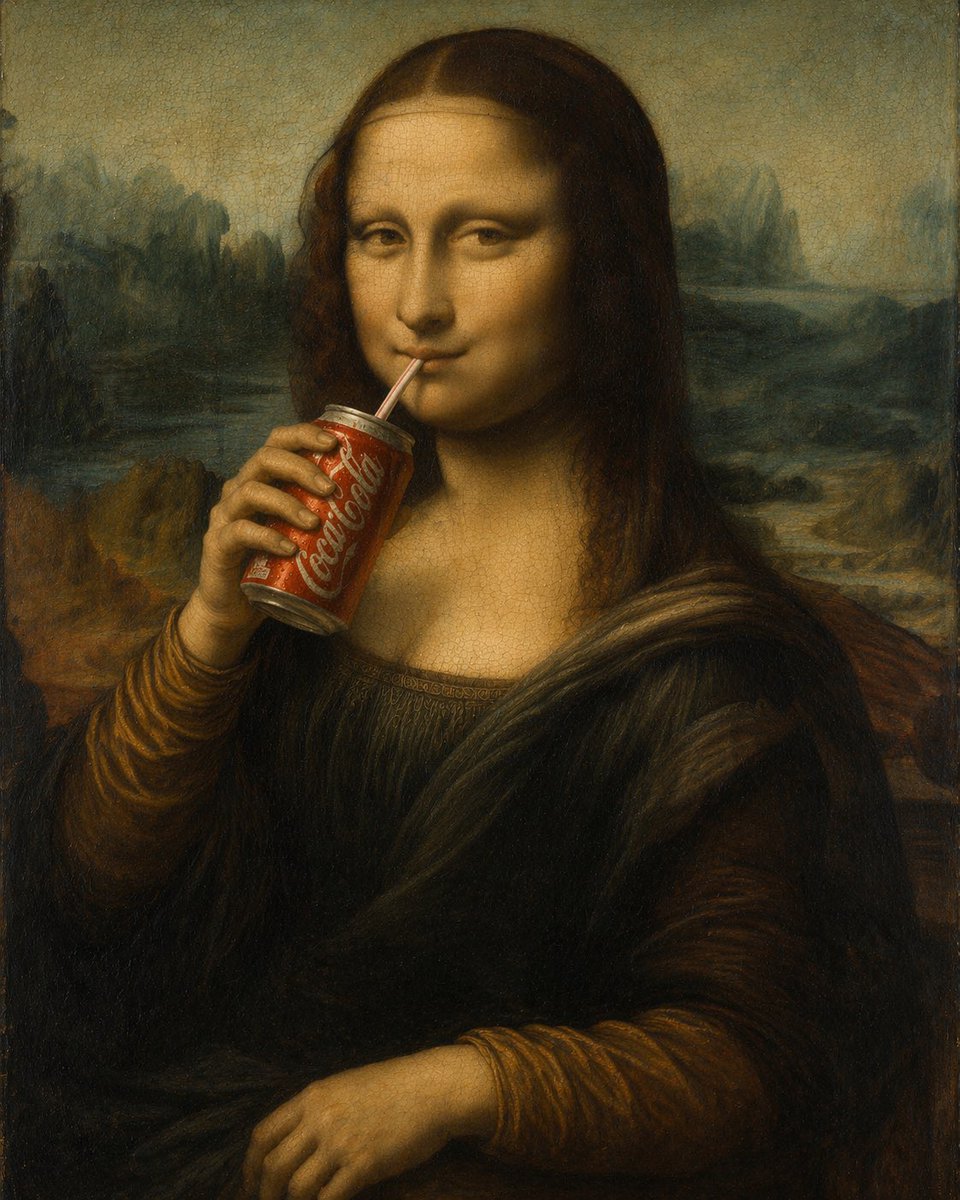 Mona Lisa Drinking Coke Oil Painting