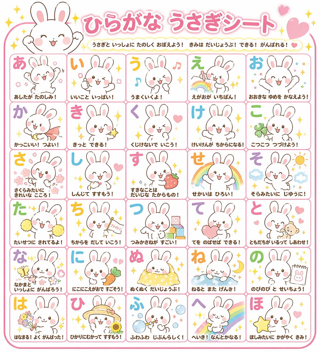 Educational Hiragana Sheet