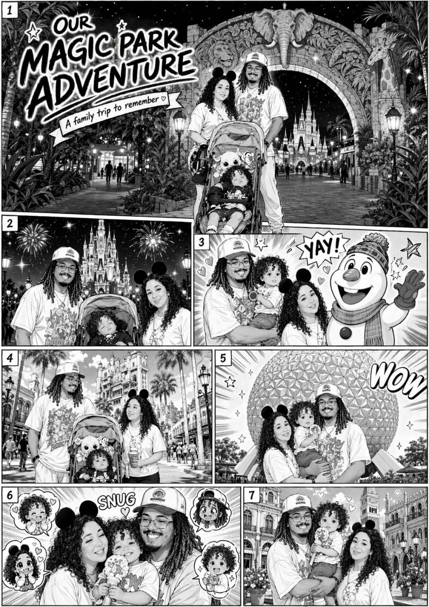 Manga Style Family Disney Trip
