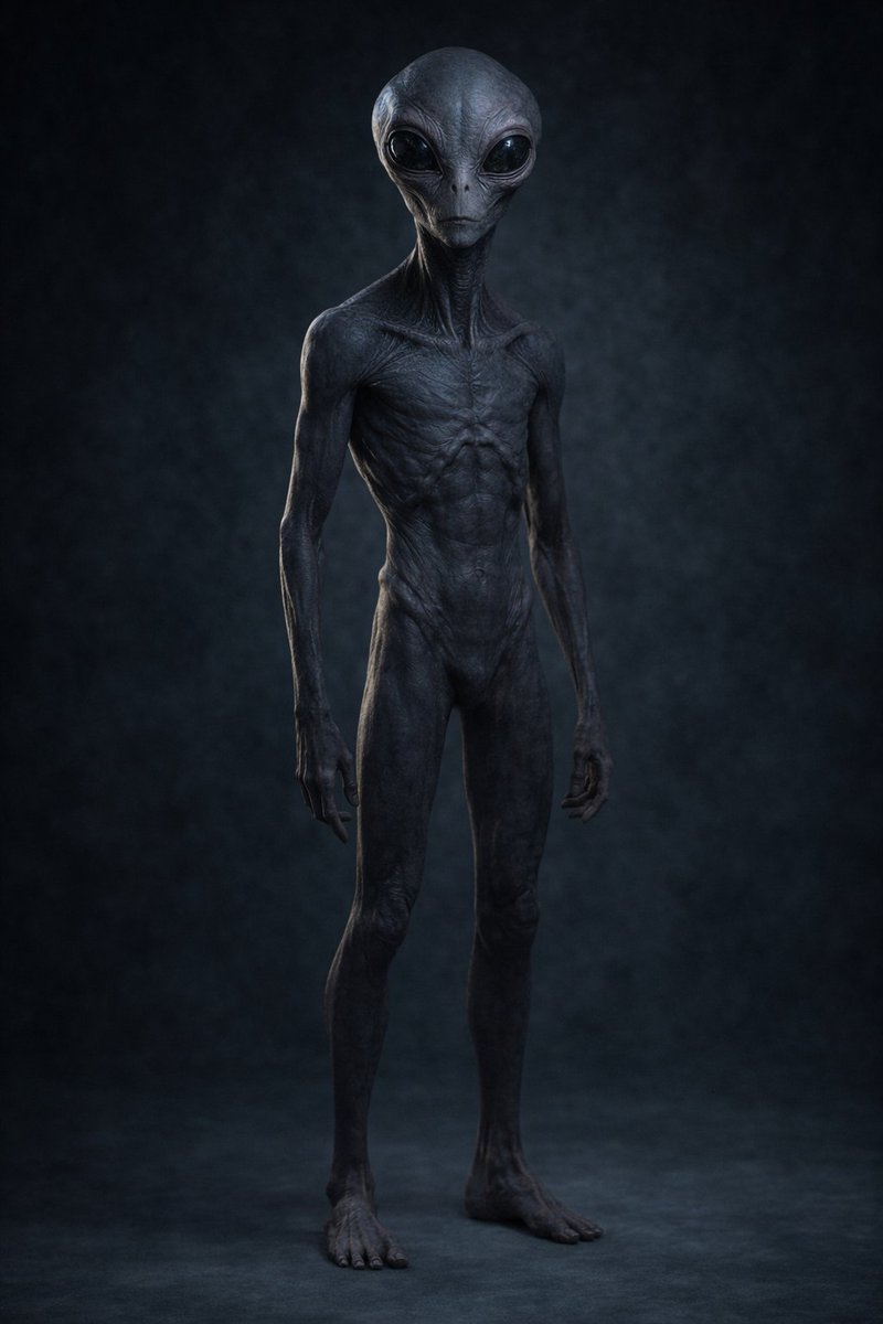 Uncanny Full-Body Alien Portrait