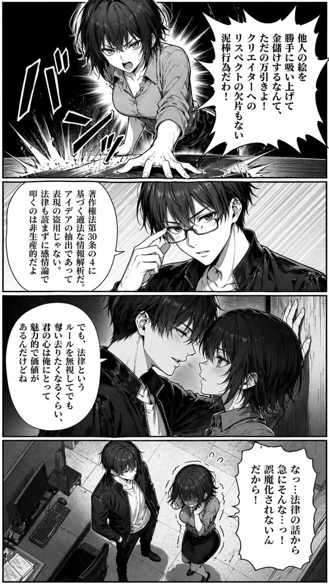 Censored Office Manga Confrontation