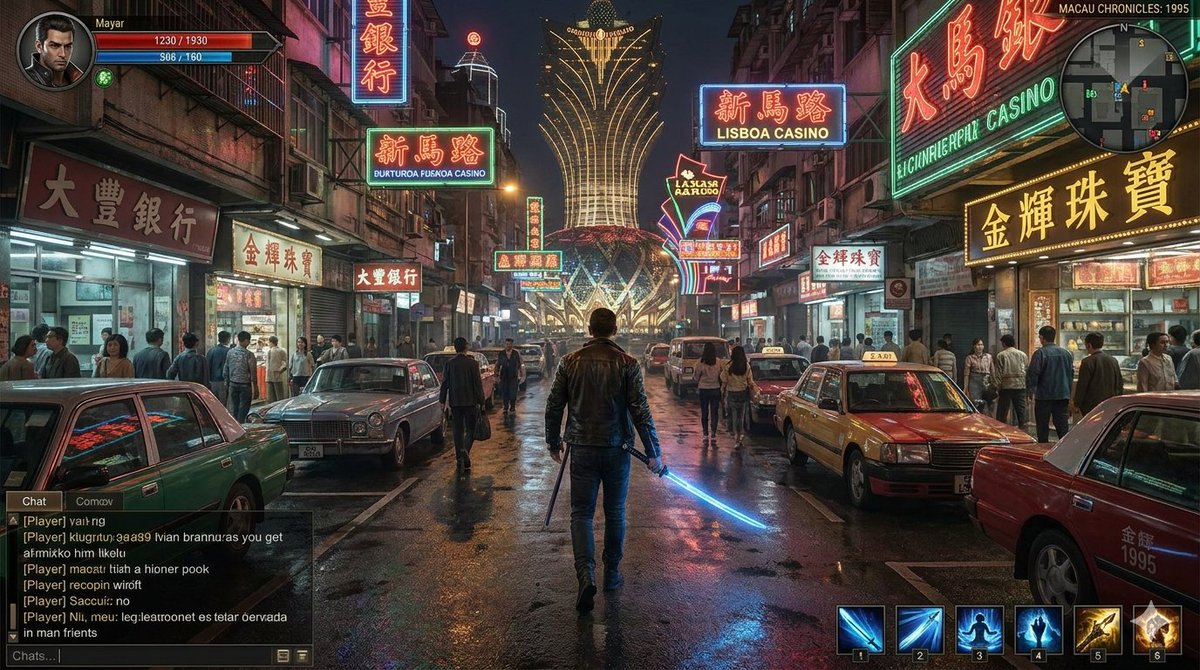 Neon Macau RPG Street Battle HUD