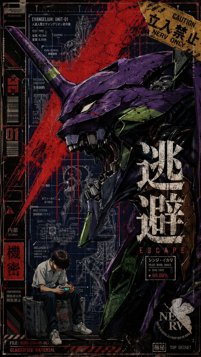 Gritty Evangelion Unit-01 Poster