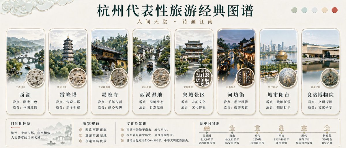 Hangzhou Travel Infographic Poster