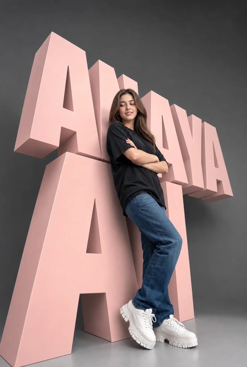 Studio with 3D Typography Sculpture