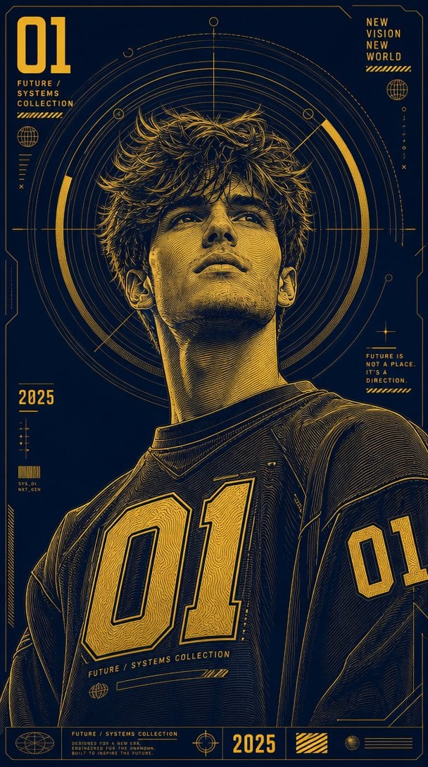 Futuristic Fashion Poster Portrait