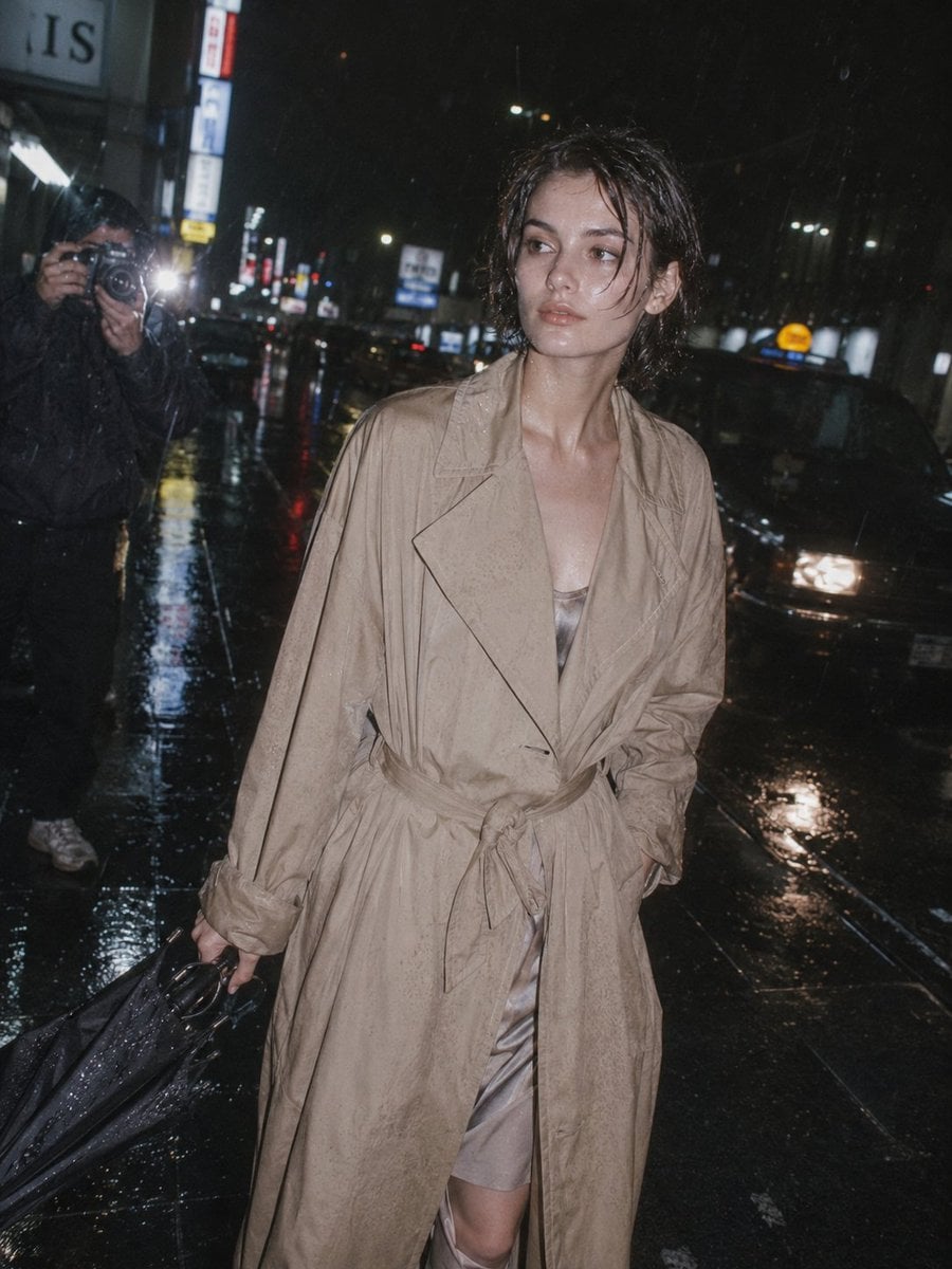 Tokyo Rain Street After Event Prada Minimal