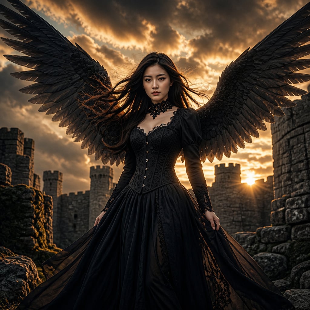 Dark Fantasy Portrait in Castle Ruins